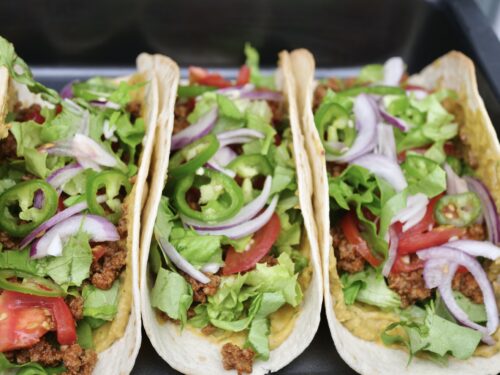 Easy & Healthy Tacos with Fresh Vegetables and Ground Beef P1044618